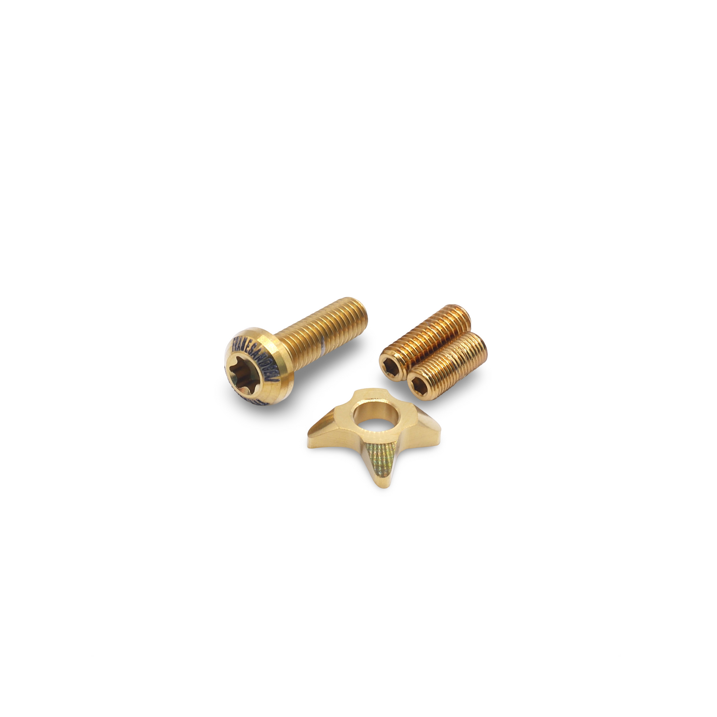 Gold anodized titanium bolts for SRAM RED AXS crank and derailleurs
