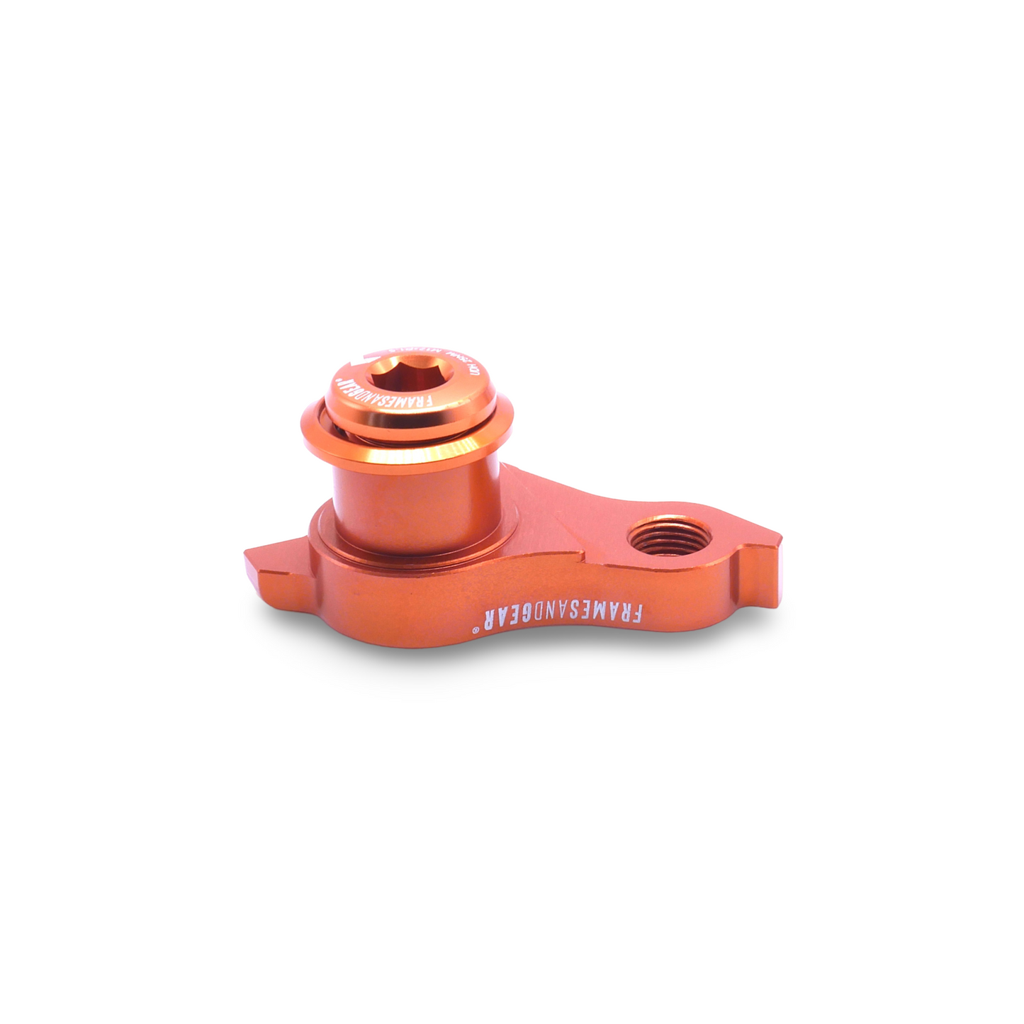 UDH replacement derailleur hanger in anodized orange for SRAM drivetrain
