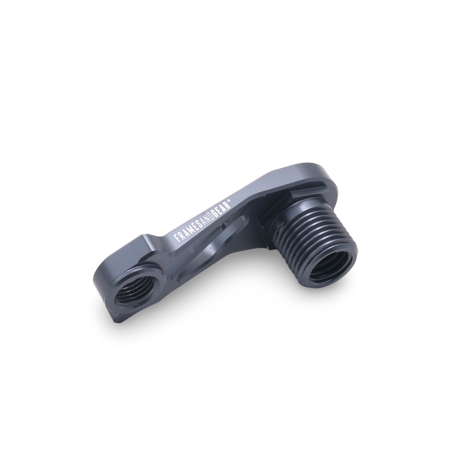 Lightweight Cervelo disc brake derailleur hanger (Grey) next to a ruler, demonstrating its sleek design and minimal weight.