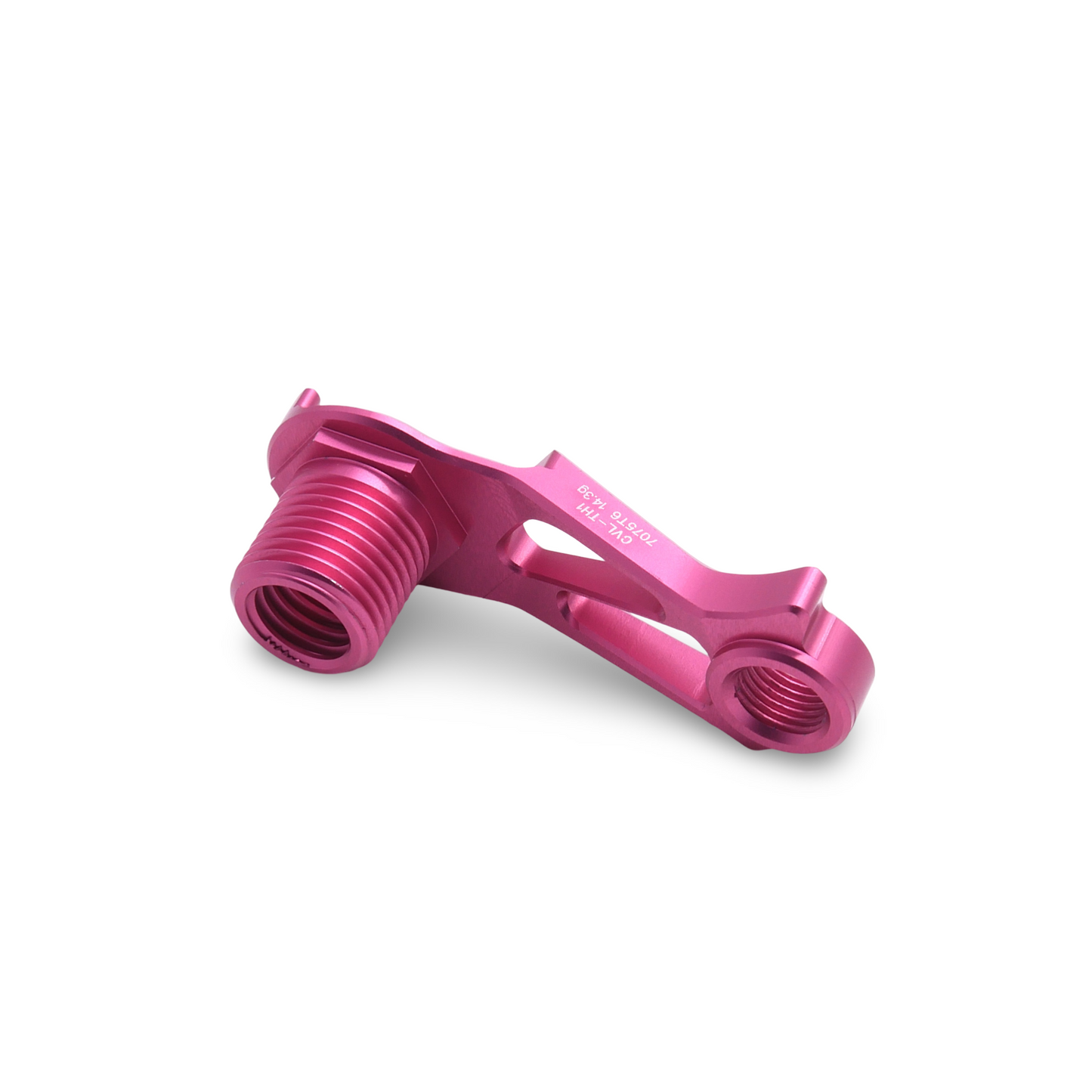 Cervelo disc brake derailleur hanger installed on a Cervelo S5 disc brake bike (Pink), showcasing improved shifting performance.