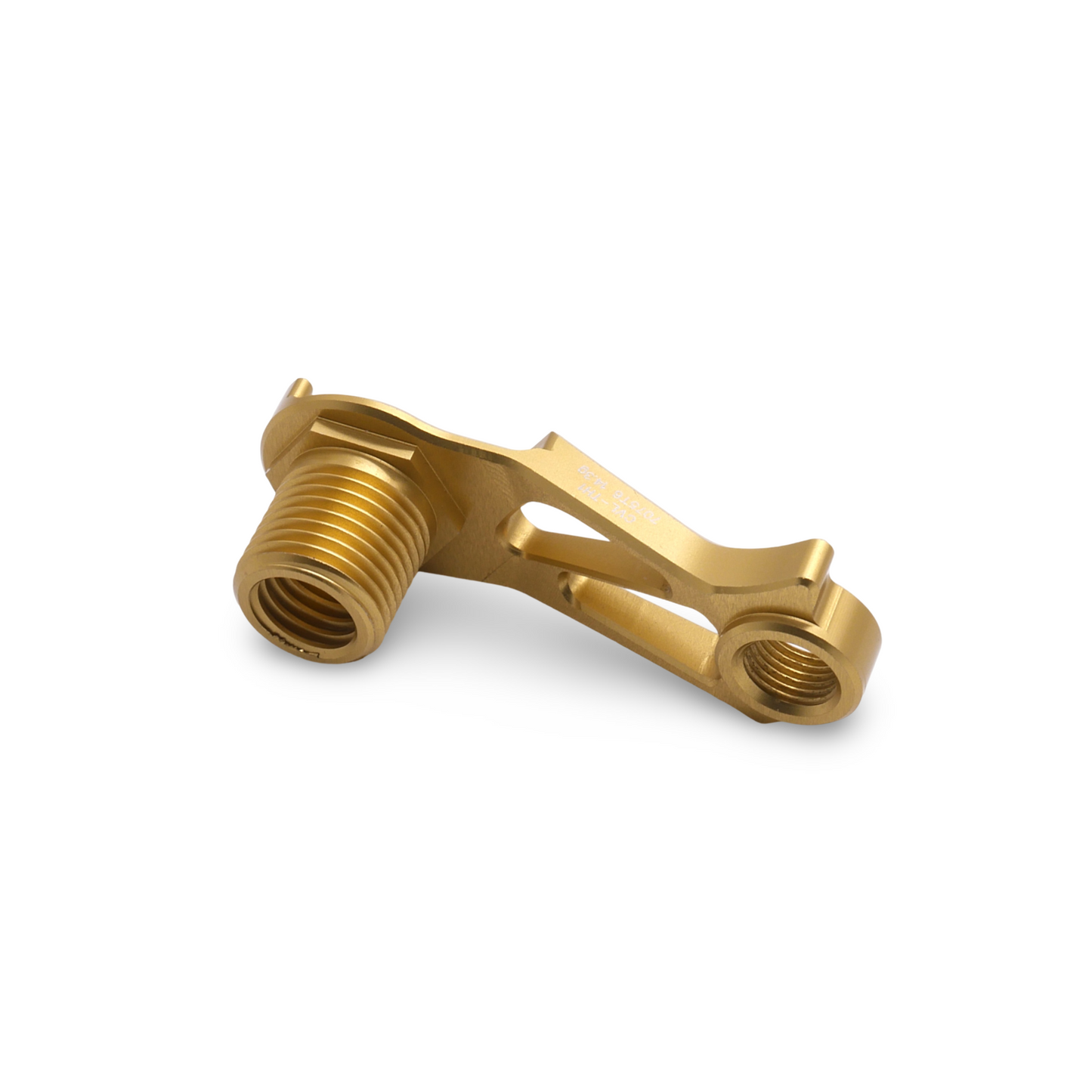 Cervelo disc brake derailleur hanger installed on a Cervelo S5 disc brake bike (Gold), showcasing improved shifting performance.