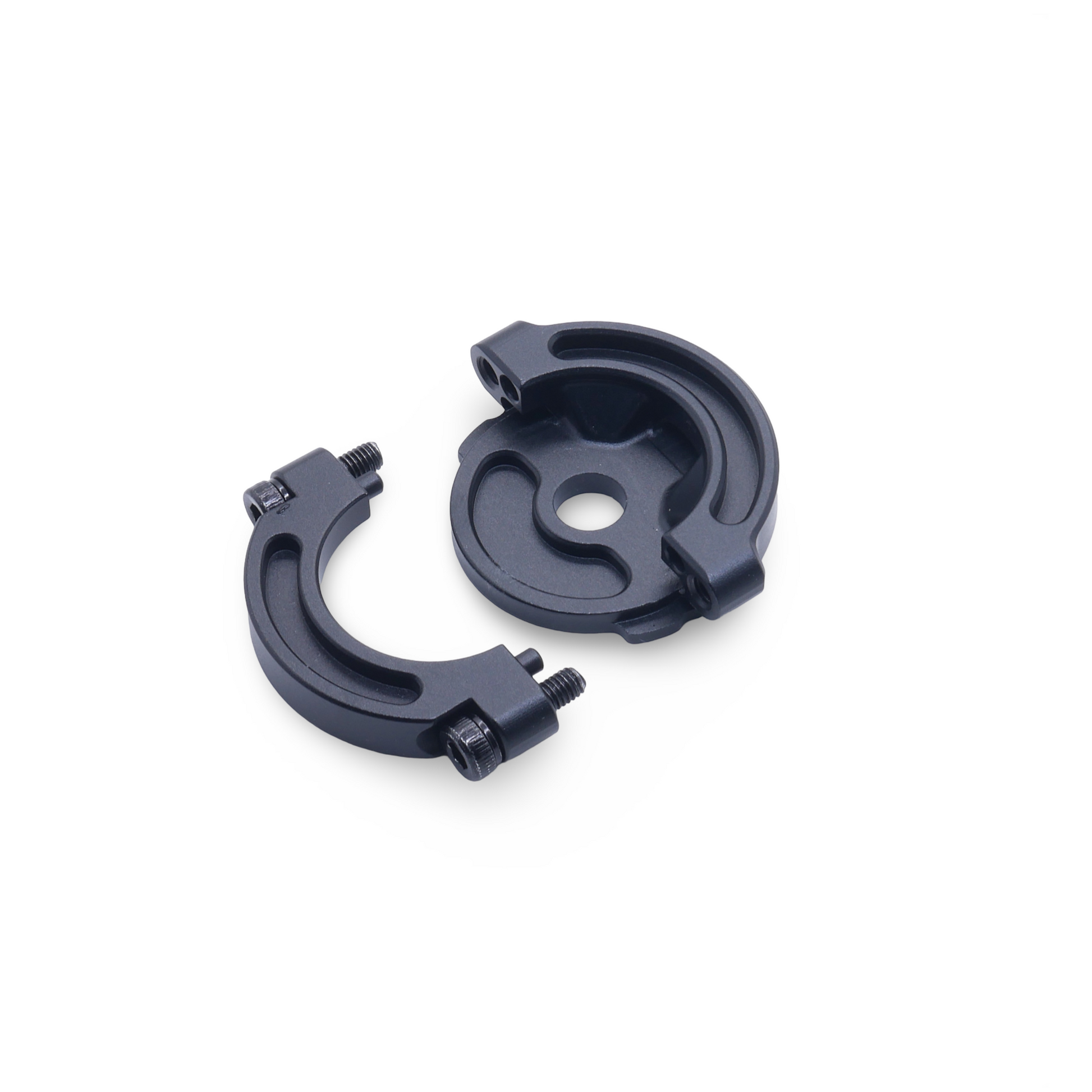 Lightweight CNC-cut Lezyne to Garmin mount adapter in installation process