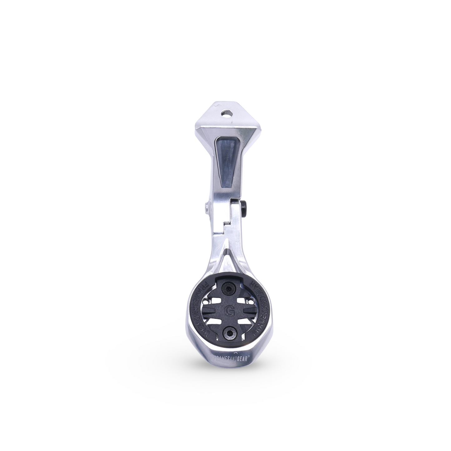 Framesandgear Aero Computer Mount for Colnago Y1RS (CC.Y1 Handlebar) With Fixed GoPro Hand Polished Silver