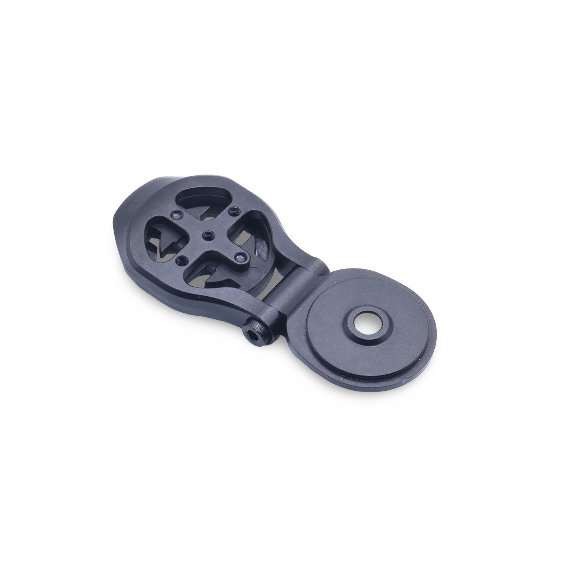Aero cycling stem computer mount for Garmin, Wahoo, and Hammerhead