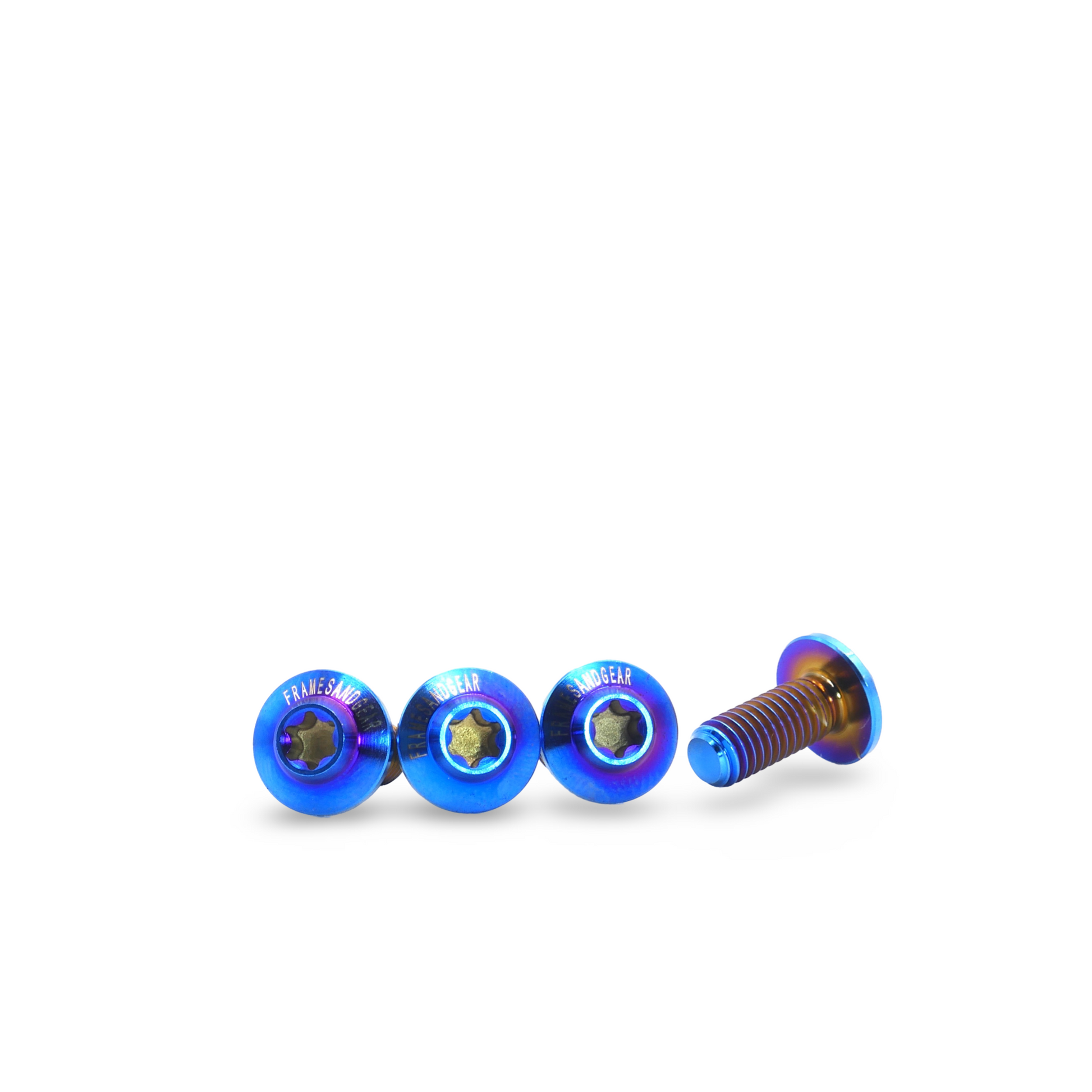 Framesandgear blue titanium bottle cage bolts