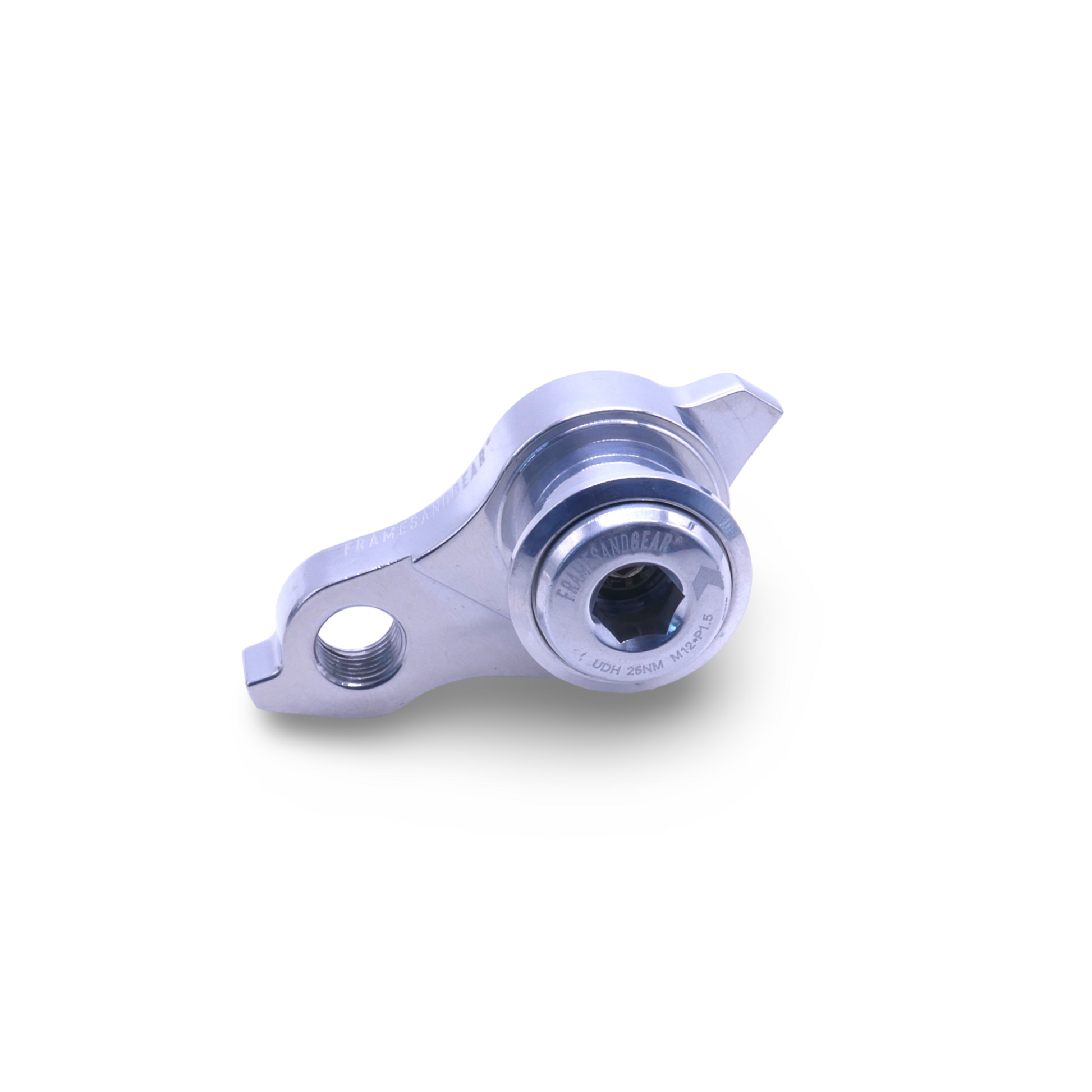 Framesandgear polished silver derailleur hanger for SRAM UDH-compatible bikes