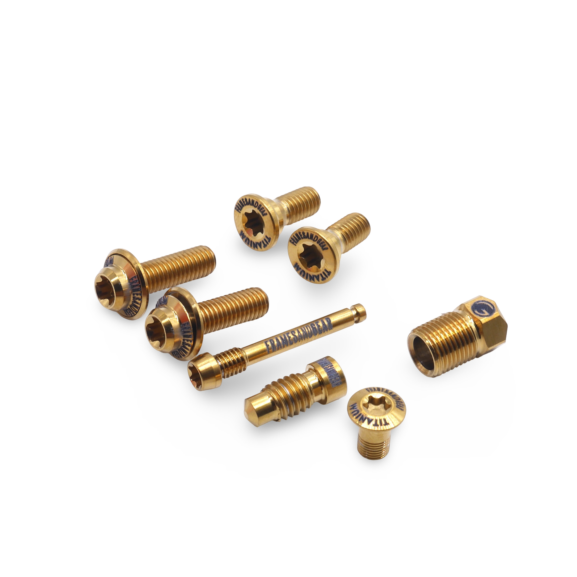 Gold titanium bolt set for Shimano R9270 disc brakes and levers
