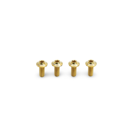 Gold titanium bolts for bike bottle cages