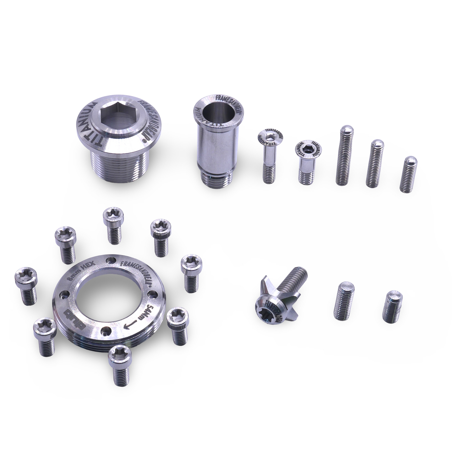 Framesandgear silver titanium bolt kit for SRAM RED AXS
