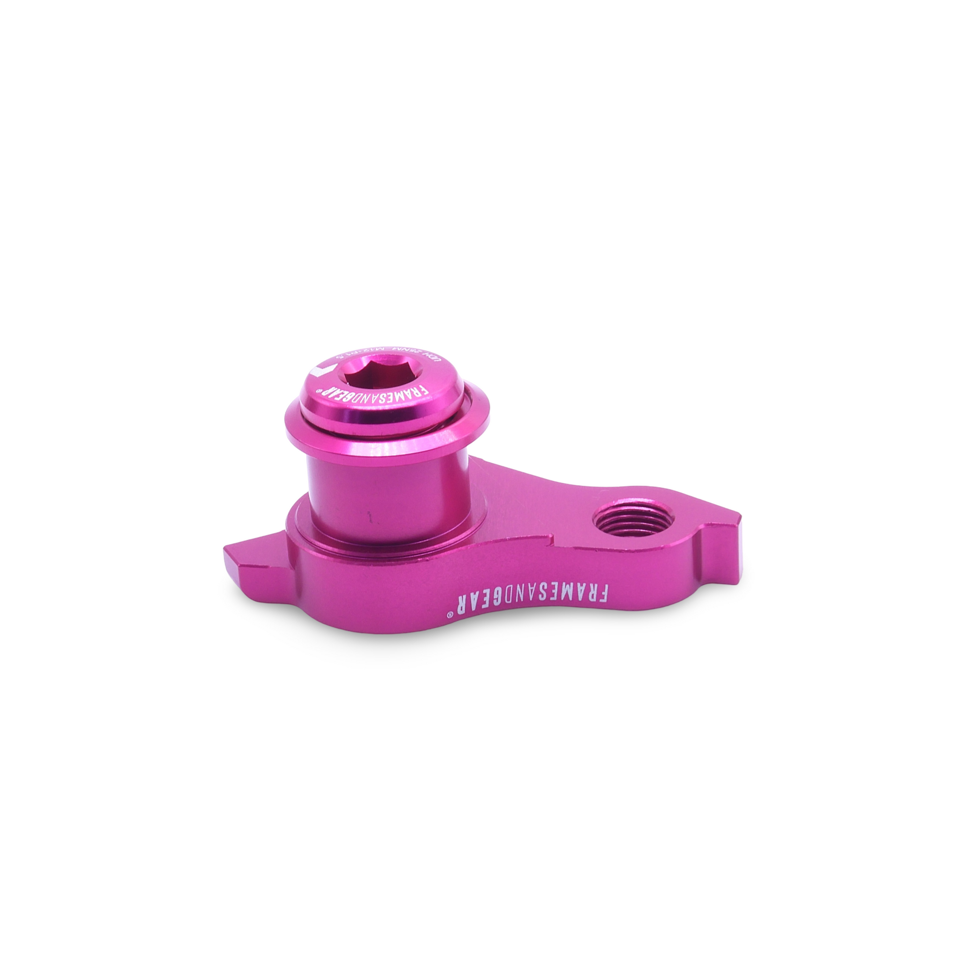 UDH replacement derailleur hanger in anodized pink for SRAM drivetrain