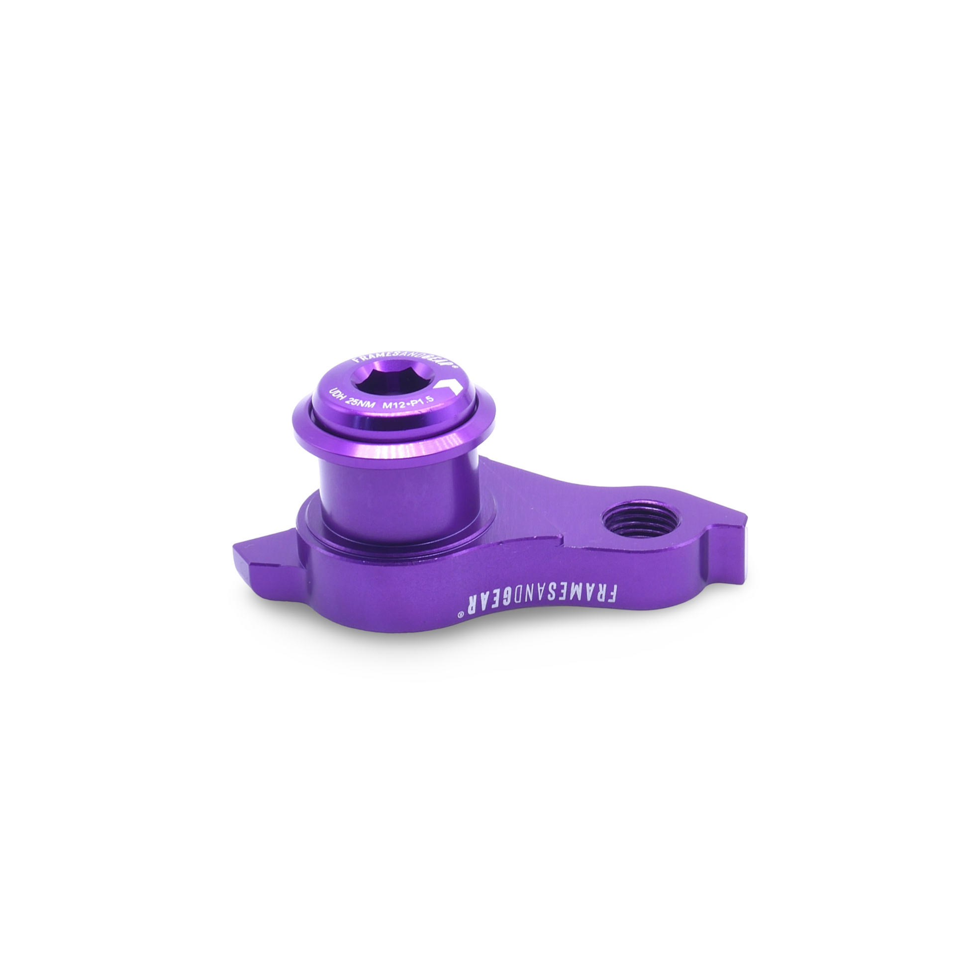 UDH replacement derailleur hanger in anodized purple for SRAM drivetrain