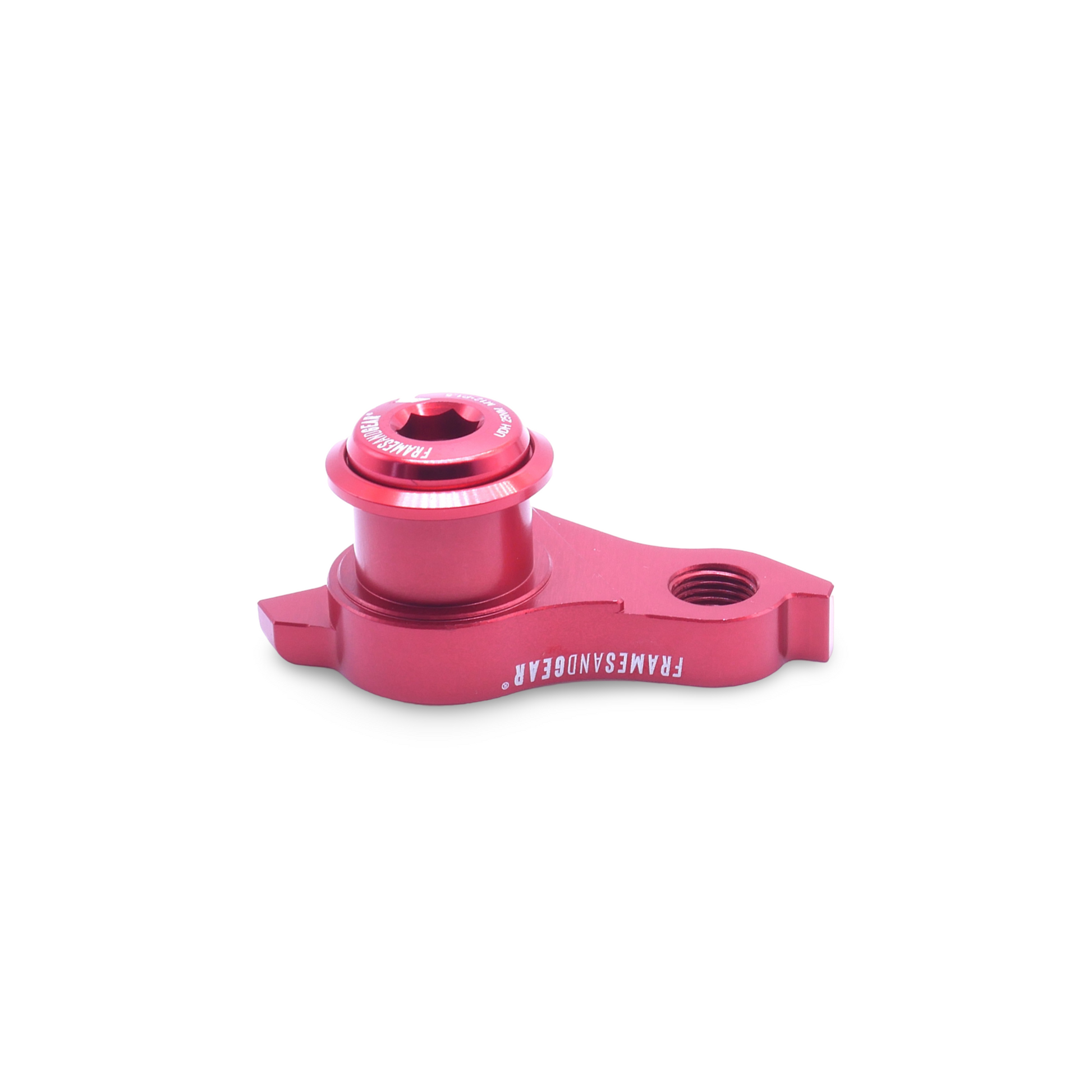 UDH replacement derailleur hanger in anodized red for SRAM drivetrain